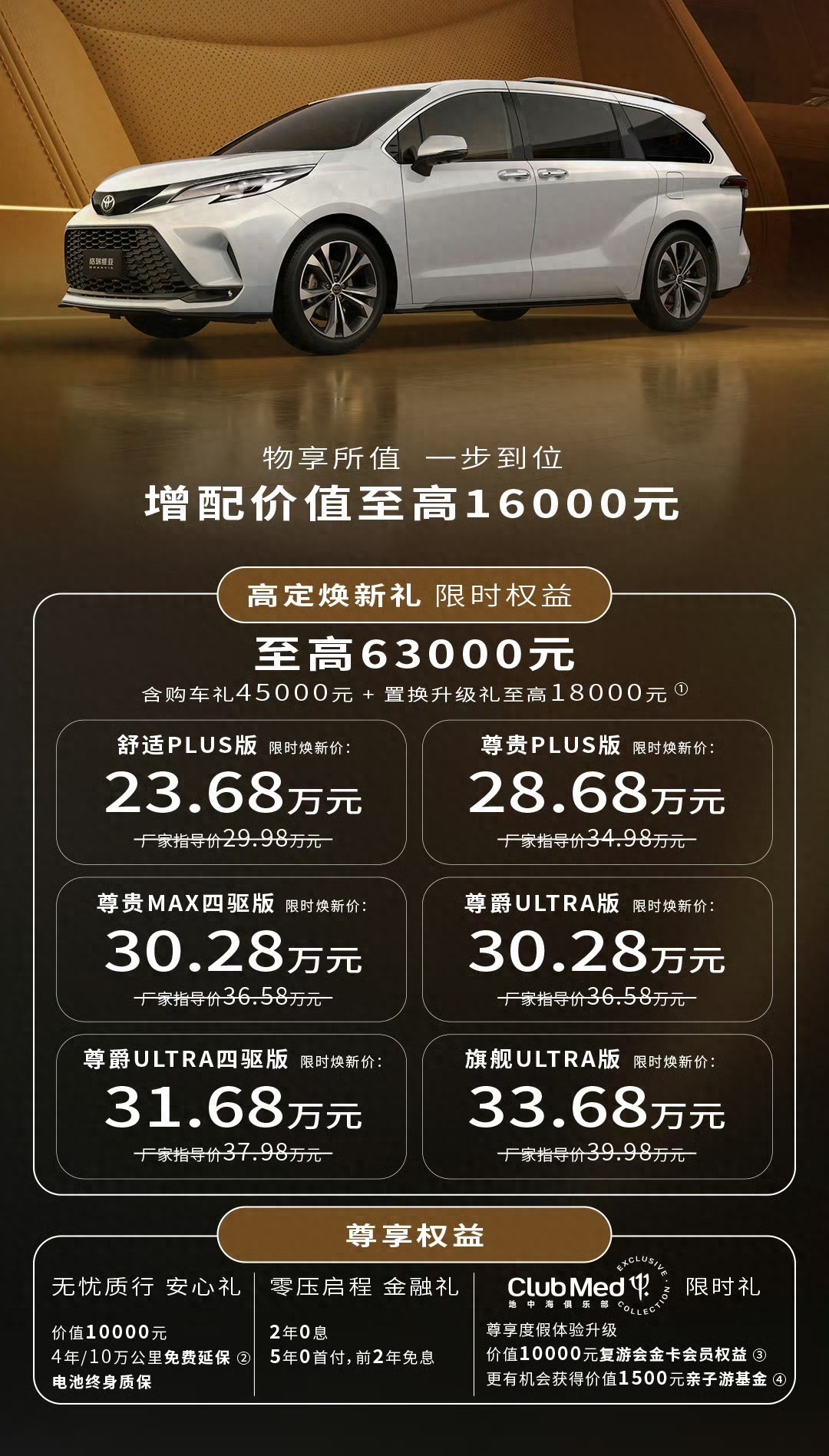 售价29.98万元起！2027款丰田格瑞维亚上市